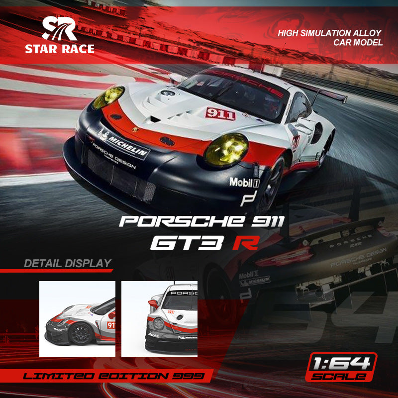 STAR RACE 1:64 Porsche 911 GT3 R Racing Diecast Model MODCOLS