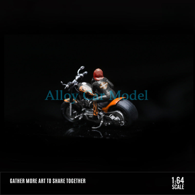 MoreArt 1:64 Flame Motorcycle & Leather Biker Girl Resin Figure MODCOLS