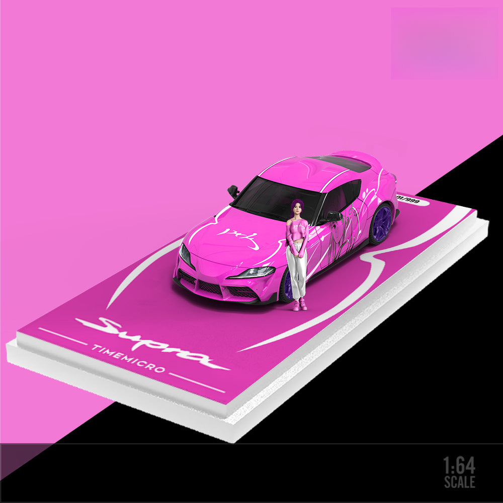 TimeMicro 1:64 Toyota A90 Pink Girl Die Cast Model Car MODCOLS