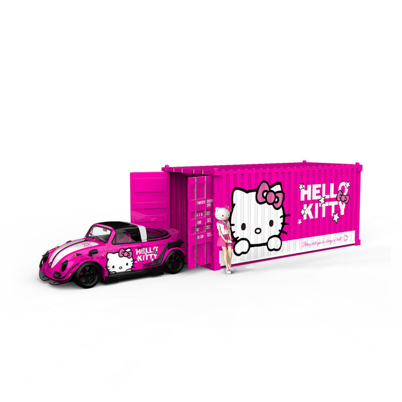 Cool Car 1:64 Beetle Kitty Pink Container Diecast Model Set MODCOLS
