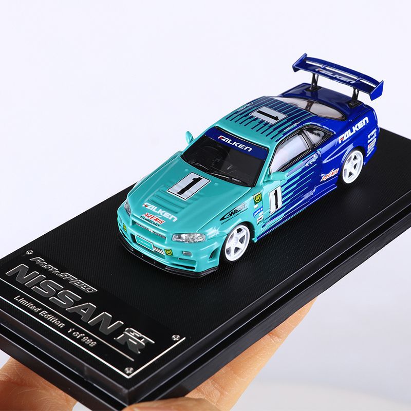 Fast Speed FS 1:64 Nissan Skyline R34 Spoon Falken Diecast JDM Collectible MODCOLS