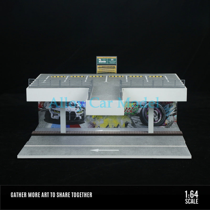 MoreArt 1:64 Double Layer Open Air Parking Lot Diorama – Diecast Display Scene MODCOLS