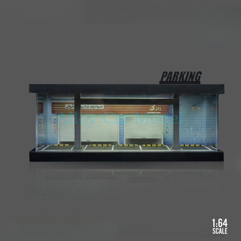 MoreArt 1:64 Four Theme Car Parking Lot Light Up Diorama Scene MODCOLS