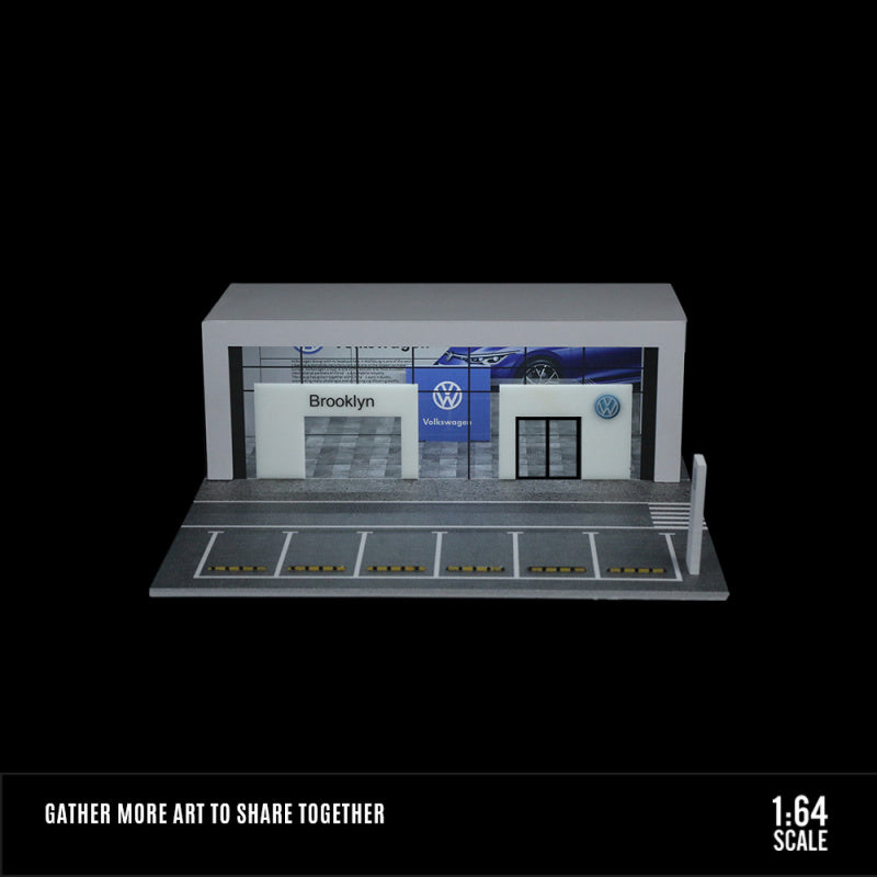 MoreArt 1:64 Volkswagen 4S Showroom Lighted Scene Model MODCOLS