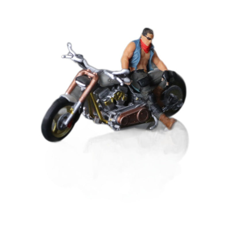 MoreArt 1:64 Harley White Biker Resin Figure Set MODCOLS