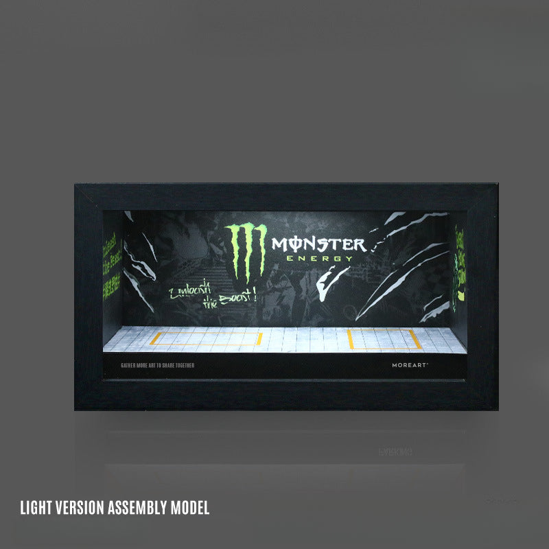 MoreArt 1:64 Advan HKS Red Bull Monster Garage Lighted Diorama Frame MODCOLS