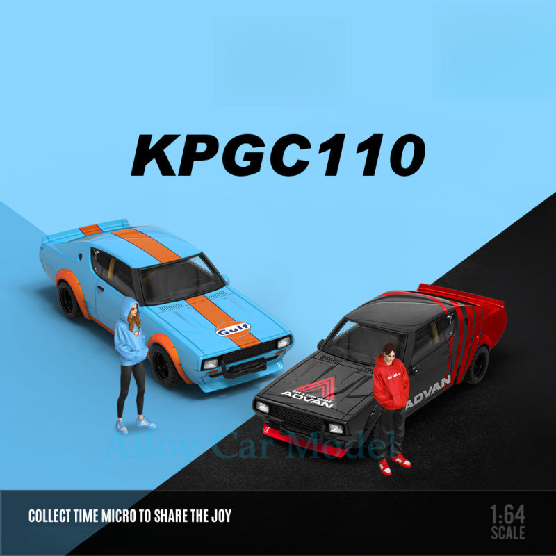 TIMEMICRO 1:64 Nissan KPGC110 Gulf & ADVAN Diecast Model MODCOLS