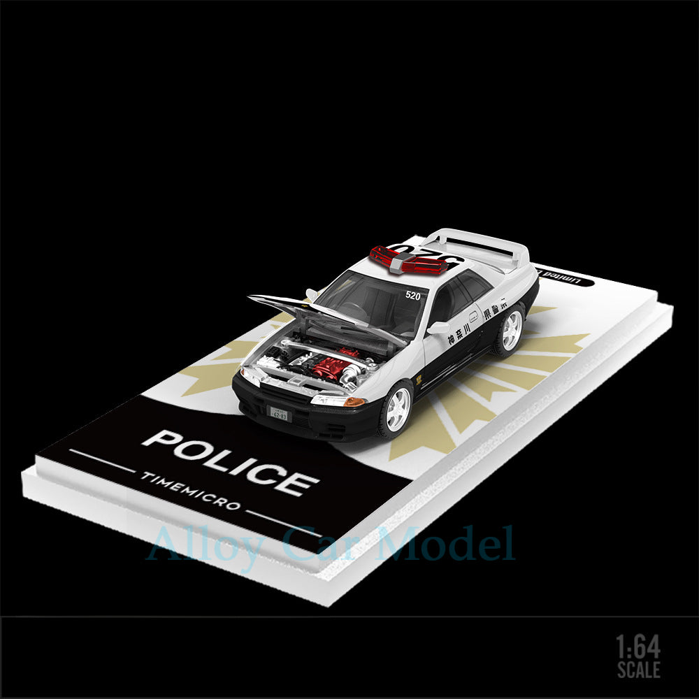 TimeMicro 1:64 Nissan GTR R32 Japanese Police Car Diecast Model MODCOLS