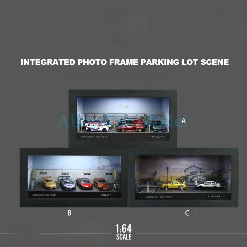 MoreArt 1:64 Framed Parking Lot Light Up Diorama MODCOLS
