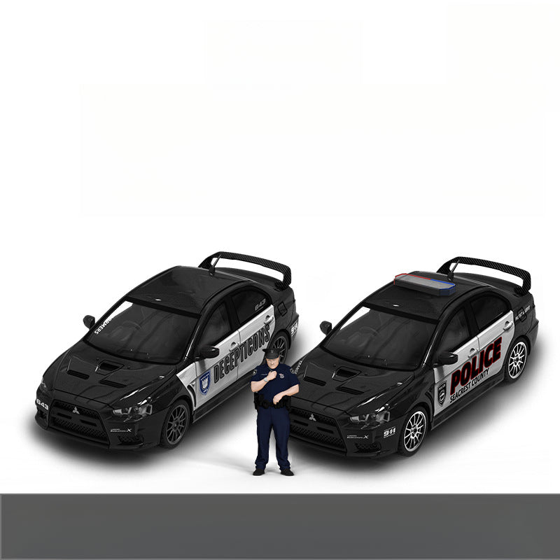 TimeMicro 1:64 Mitsubishi EVO 10 Police Edition Diecast Car Model
