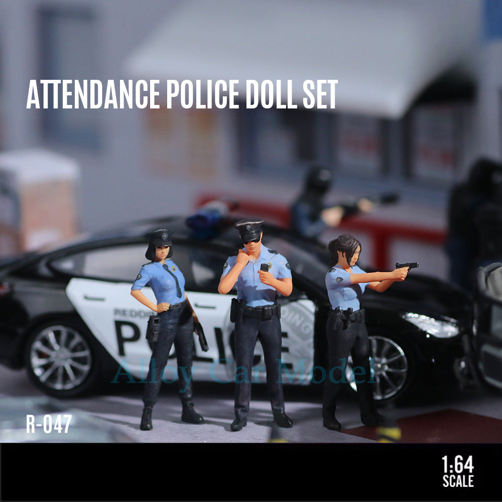 MoreArt 1:64 On Duty Police Figure Resin Set MODCOLS