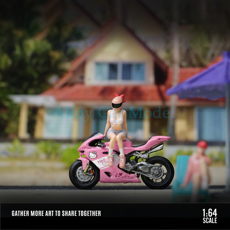 MoreArt 1:64 Game Themed Motorcycle Girl Resin Figure MODCOLS