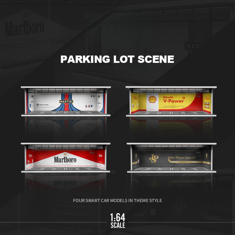 MoreArt 1:64 Light Up Themed Parking Lot Diorama Scene MODCOLS