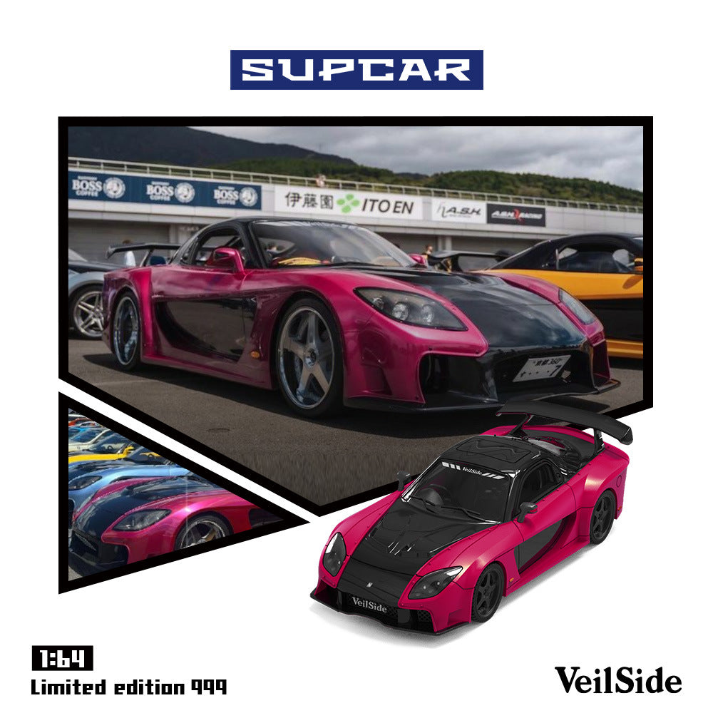 SUPCAR 1:64 RX 7 Veilside Solid Color Diecast Model MODCOLS