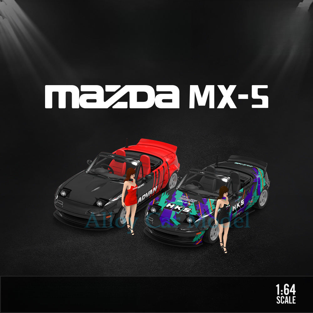 TimeMicro 1:64 Mazda MX5 ADVAN & HKS Diecast Model MODCOLS