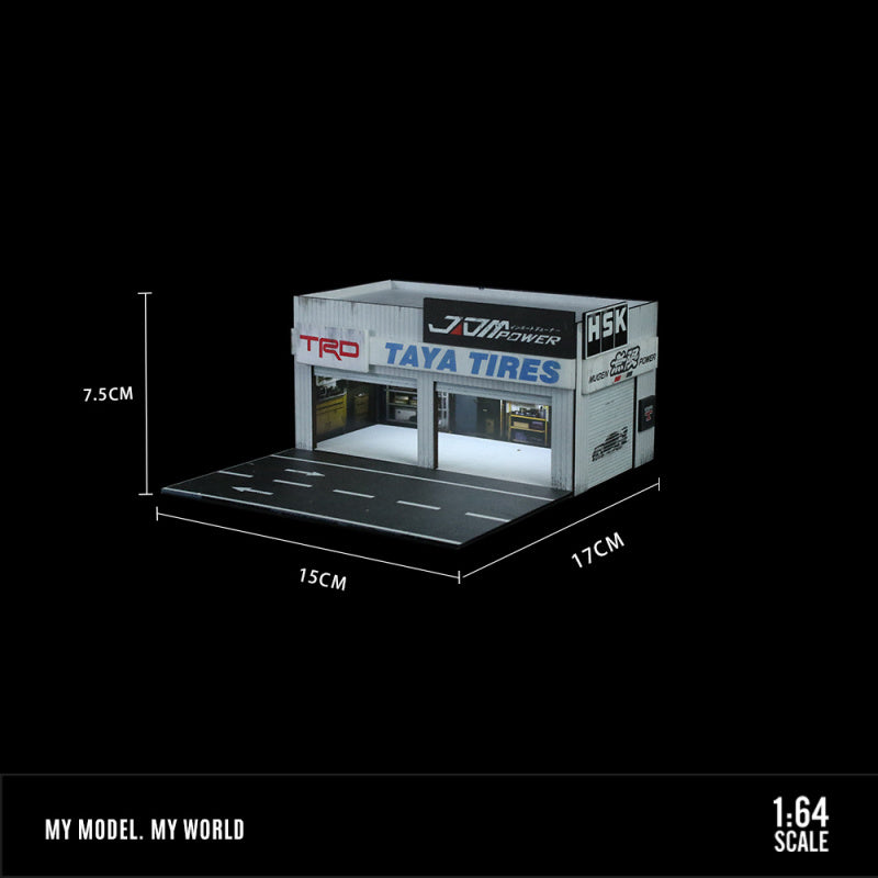 MoreArt 1:64 Repair Shop & Steel Platform Garage Scene Model MODCOLS