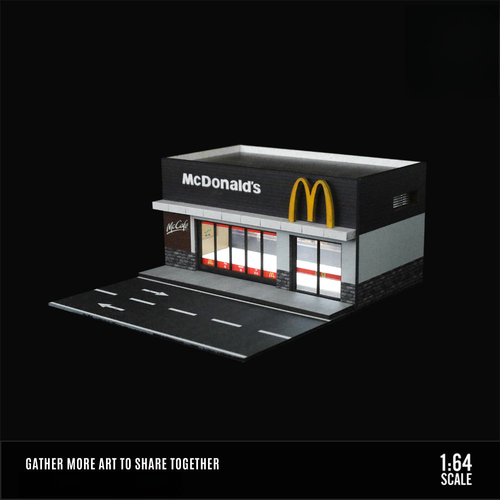 MoreArt 1:64 Restaurant Storefront Light Up Diorama Display MODCOLS