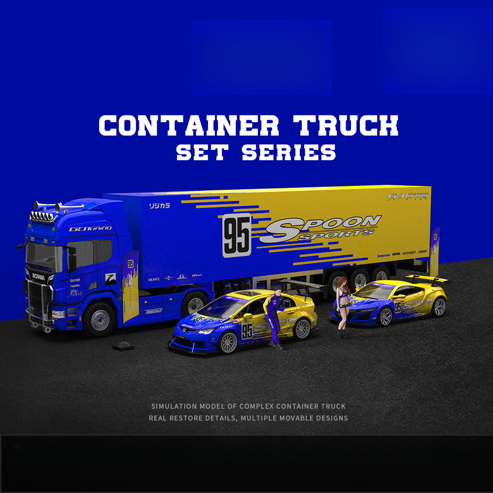 TimeMicro 1:64 Spoon Series Container Truck Set Diecast Model