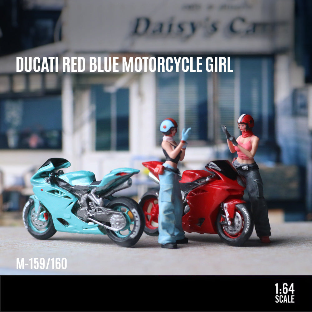 MoreArt 1:64 Ducati Motorcycle Girl Resin Figure Set MODCOLS