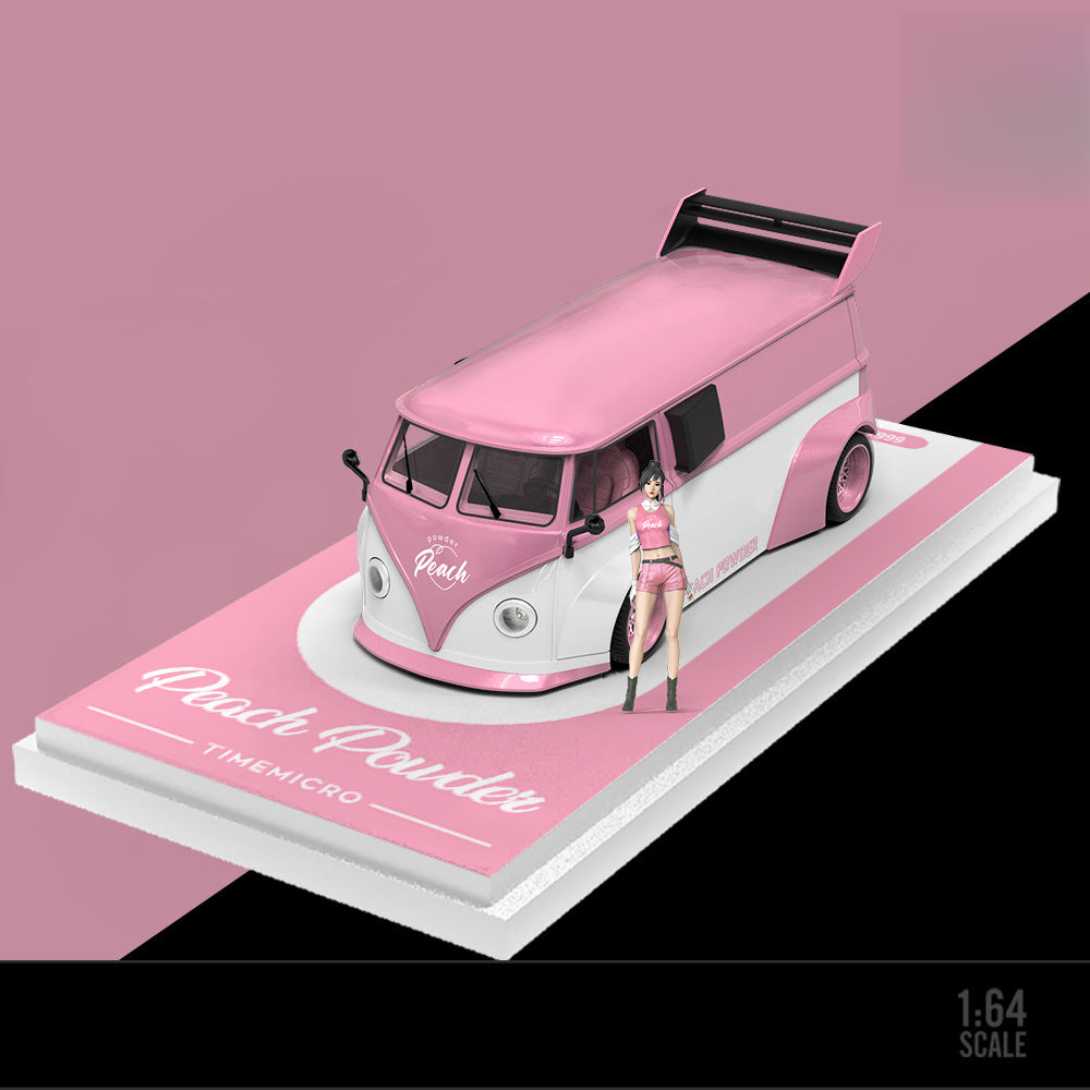 TimeMicro 1:64 Peach Pink Trailer Car Model Set MODCOLS