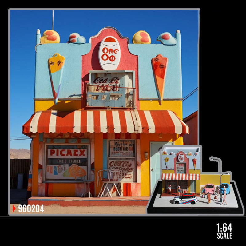 MoreArt 1:64 Street Side Scene Lighted Assembly Series 04 Diorama Model MODCOLS