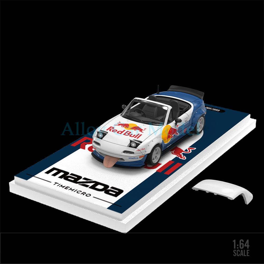 TimeMicro 1:64 Mazda MX 5 Red Bull & Livery Die Cast Model MODCOLS