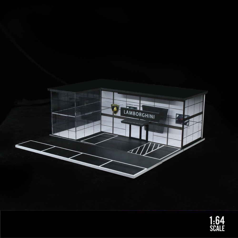MoreArt 1:64 Double Layer Lamborghini Showroom Light Up Diorama MODCOLS