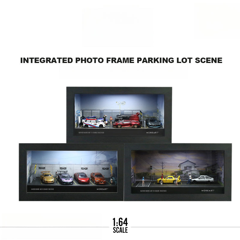 MoreArt 1:64 Framed Parking Lot Light Up Diorama MODCOLS