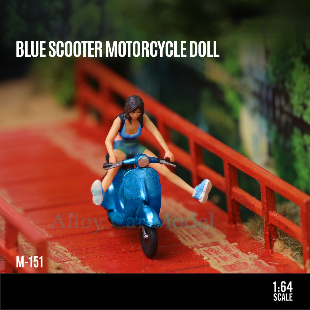 MoreArt 1:64 Two Tone Scooter Rider Resin Figure MODCOLS