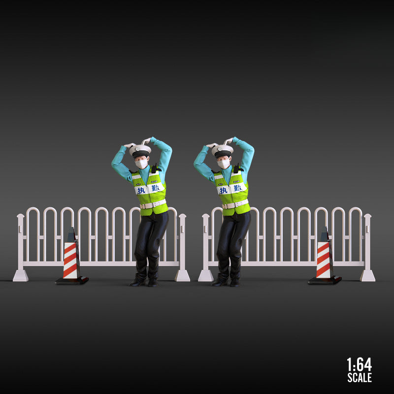 MoreArt 1:64 Traffic Police Figure Set – Resin Diorama Model MODCOLS