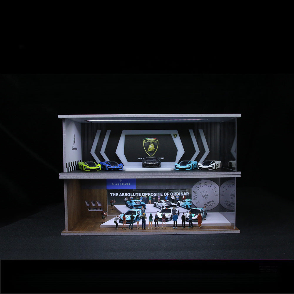 MoreArt 1:64 Lamborghini & Maserati Showroom – Lighted Display MODCOLS