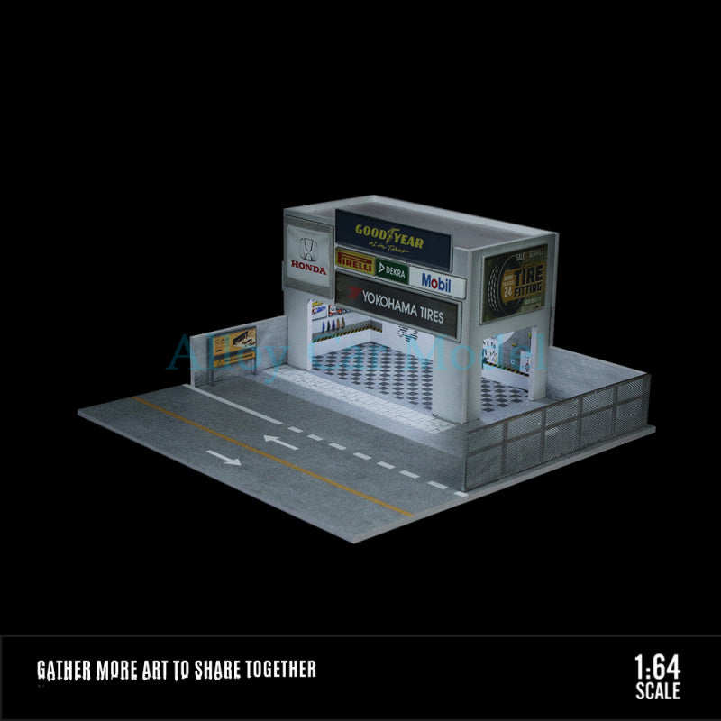MoreArt 1:64 Car Tuning Garage Lighted Scene Model Parking Lot MODCOLS