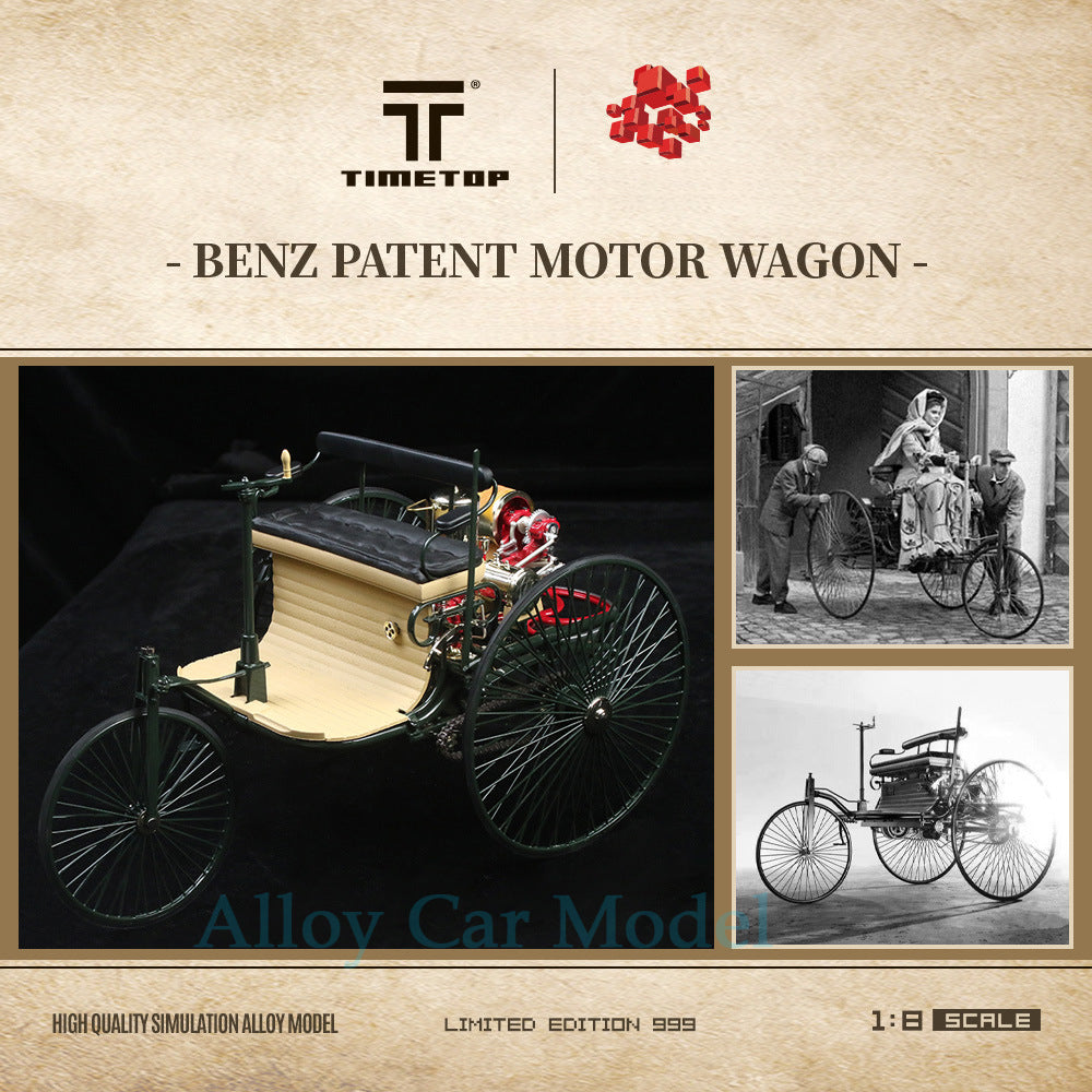TIMETOP 1:8 Benz Patent Motorwagen No.1 Diecast Model MODCOLS
