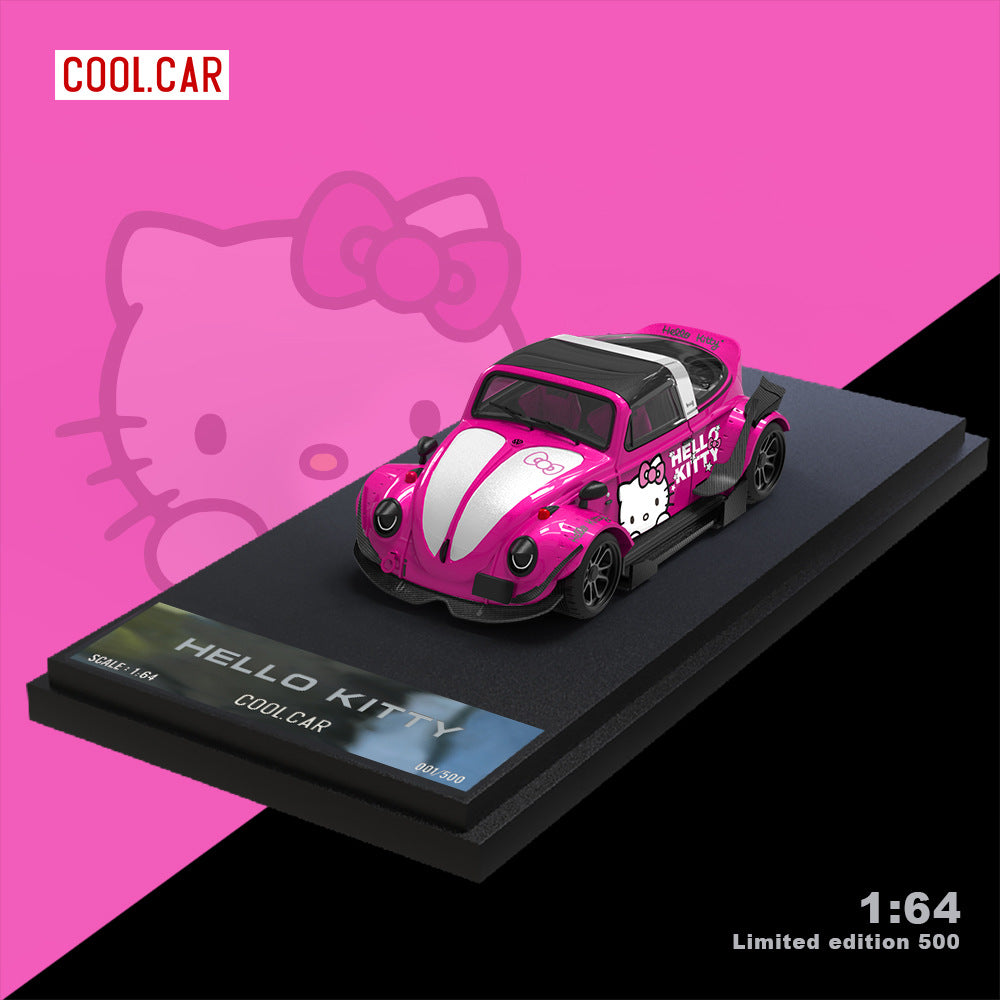 Cool Car 1:64 Beetle Kitty Pink Container Diecast Model Set MODCOLS