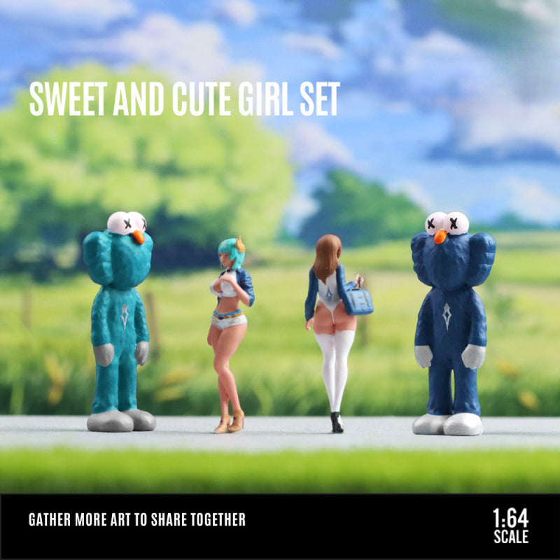 MoreArt 1:64 Sweet Cute Girl Resin Figure Set for Diorama MODCOLS