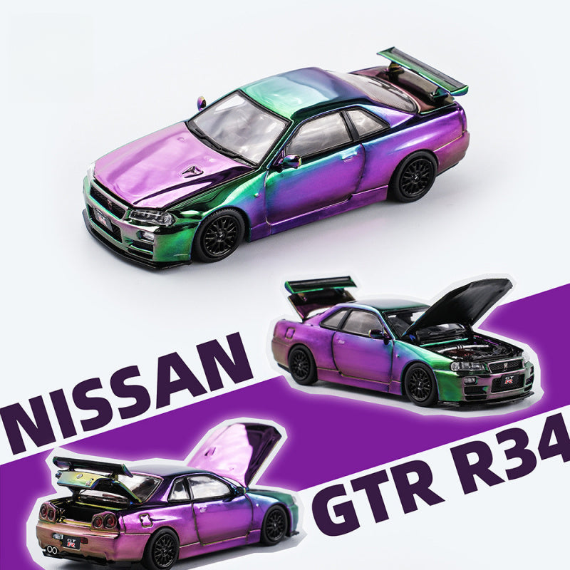AURORA MODEL 2024 Auto Tuning Expo Limited 1:64 GT R R34 Diecast Model MODCOLS