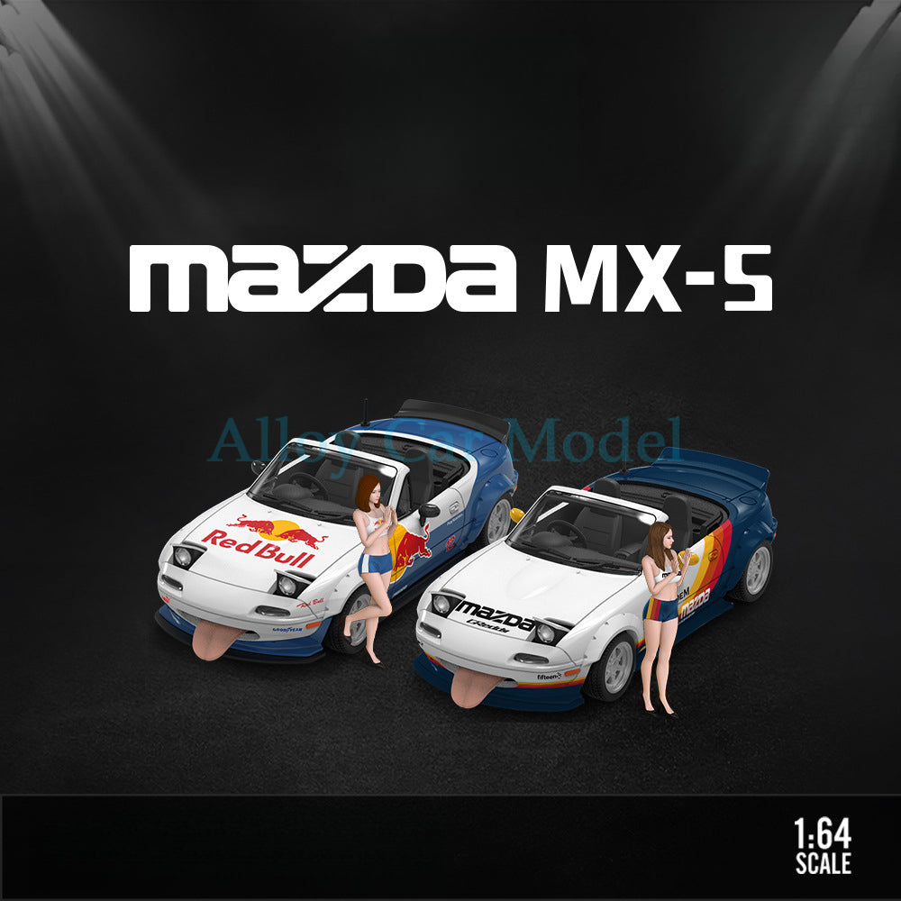 TimeMicro 1:64 Mazda MX 5 Red Bull & Livery Die Cast Model MODCOLS
