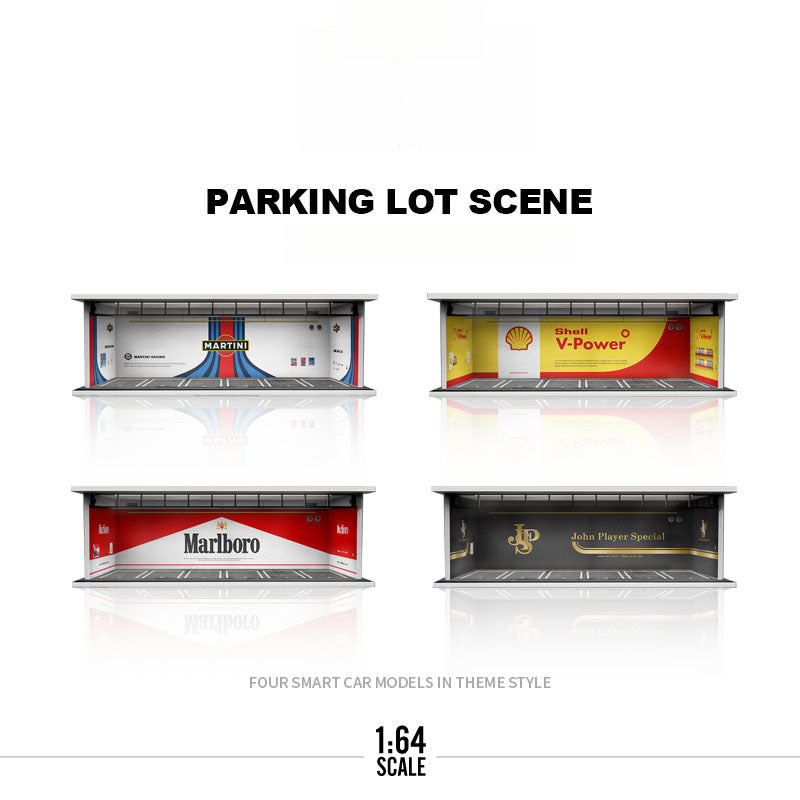 MoreArt 1:64 Light Up Themed Parking Lot Diorama Scene MODCOLS