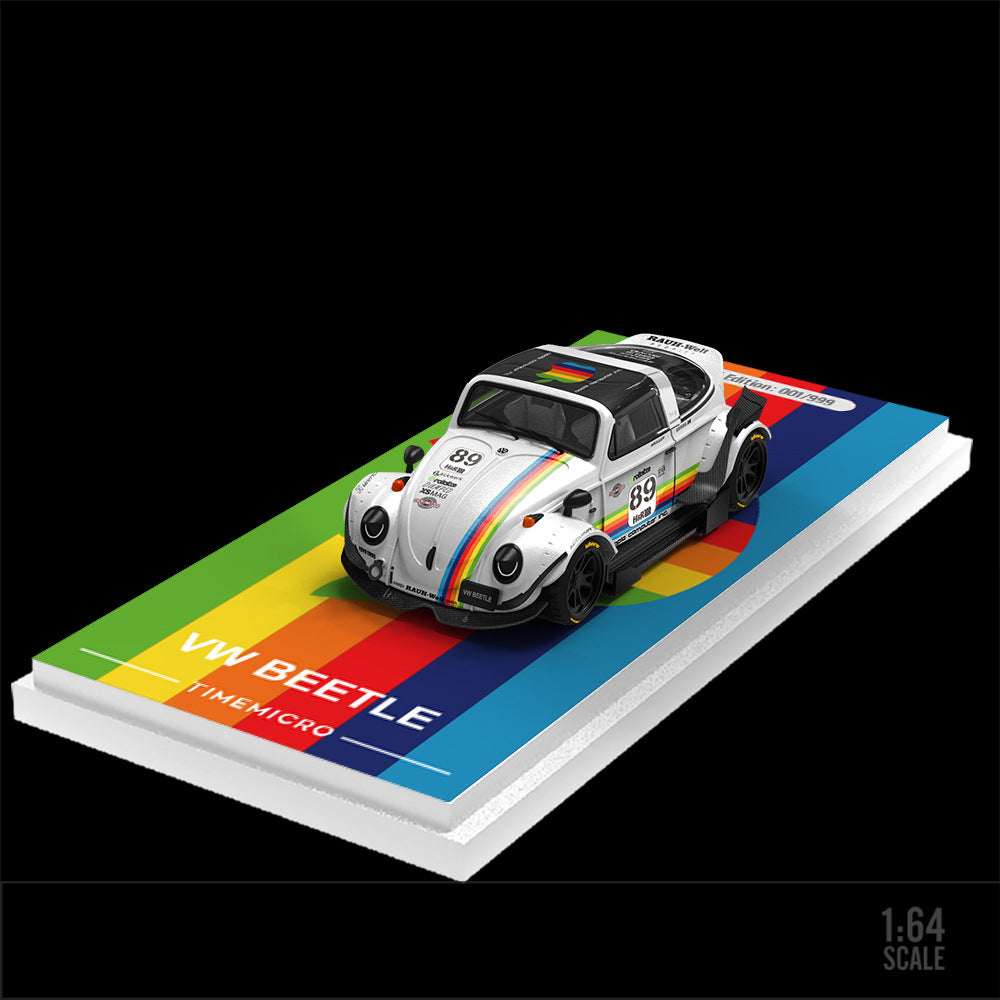 TimeMicro 1:64 Beetle White Apple & Black Apple Diecast Alloy Car Model MODCOLS