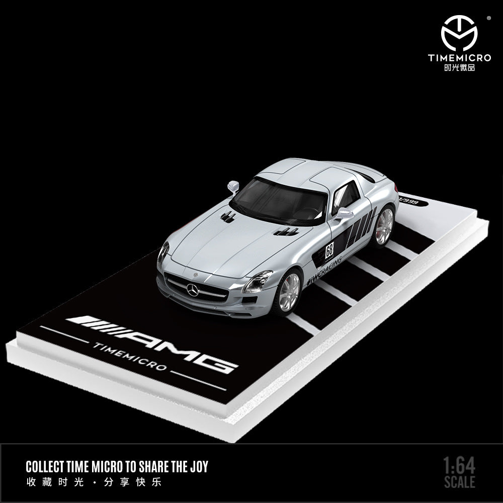TimeMicro 1:64 H300 Flatbed Transport Trailer & Mercedes Benz SLS Diecast Set MODCOLS