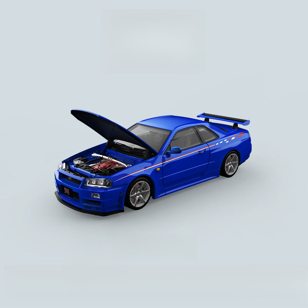 COOLART 1:64 Nissan GTR R34 Diecast Model – Silver Blue MODCOLS
