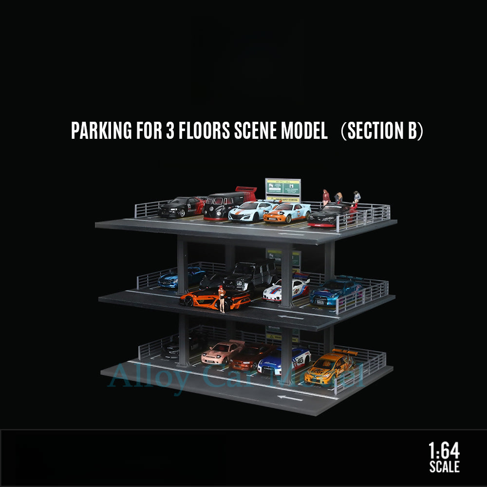 MoreArt 1:64 Three Floor Parking Garage Scene Model (Section B) MODCOLS