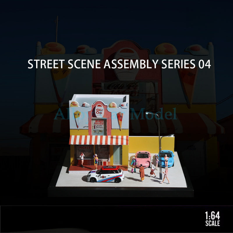 MoreArt 1:64 Street Side Scene Lighted Assembly Series 04 Diorama Model MODCOLS