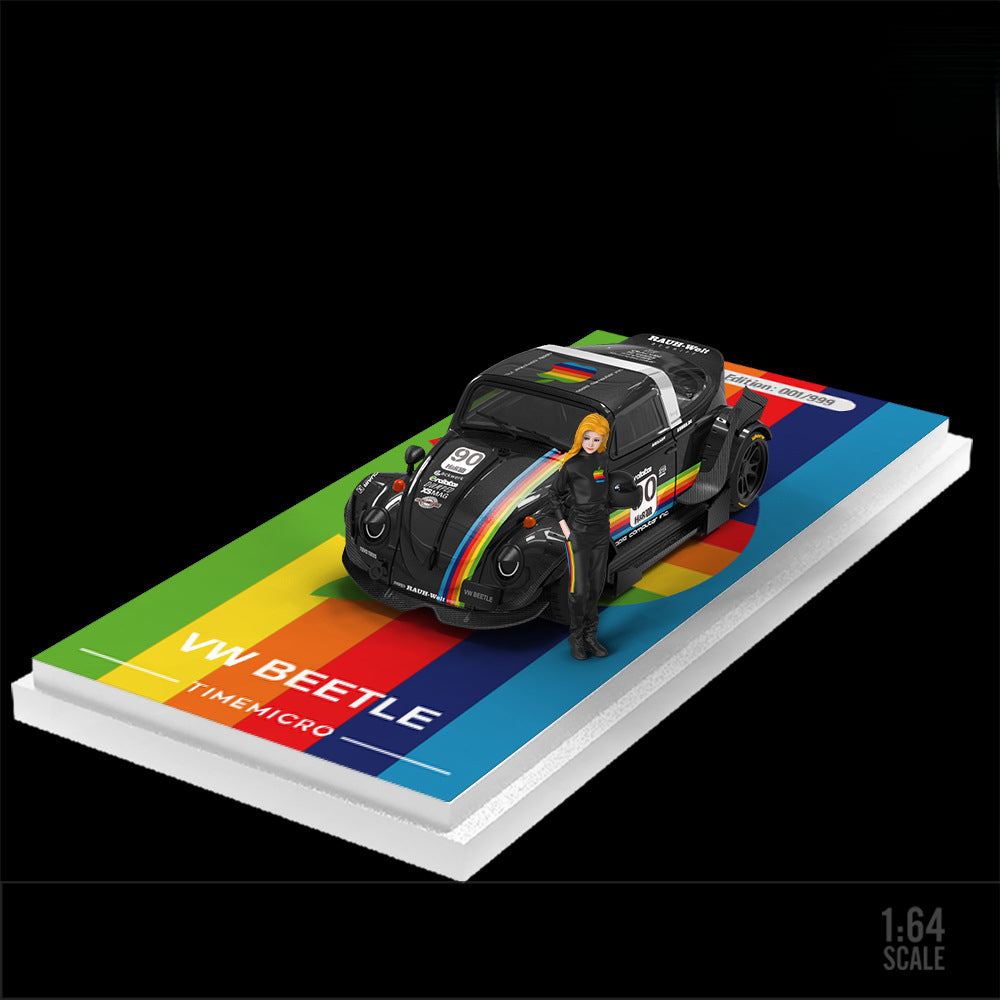 TimeMicro 1:64 Beetle White Apple & Black Apple Diecast Alloy Car Model MODCOLS