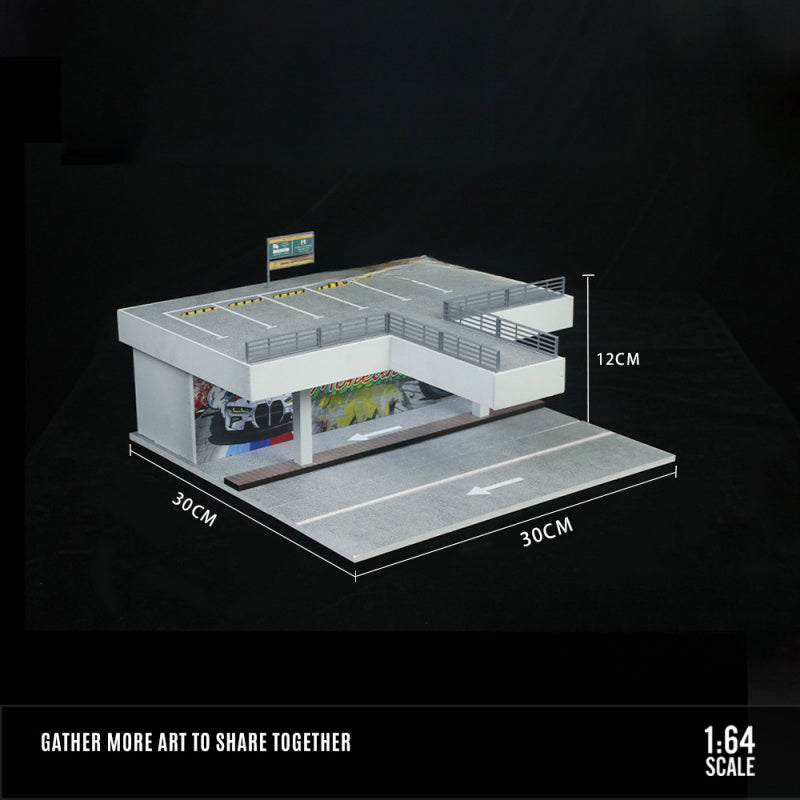 MoreArt 1:64 Double Layer Open Air Parking Lot Diorama – Diecast Display Scene MODCOLS
