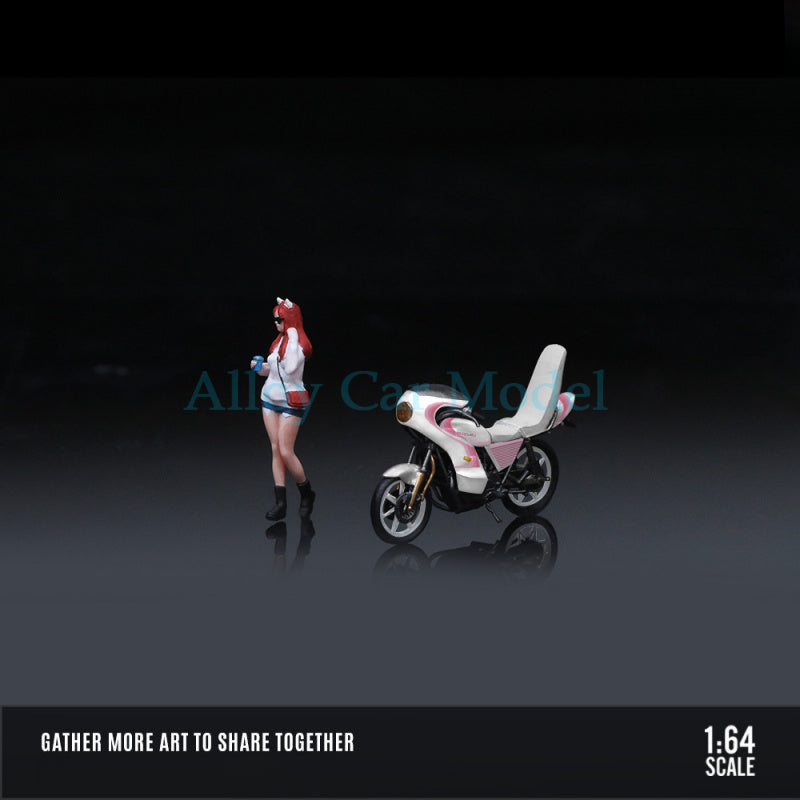 MoreArt 1:64 Bosozoku Motorcycle Girl Resin Figure Set MODCOLS