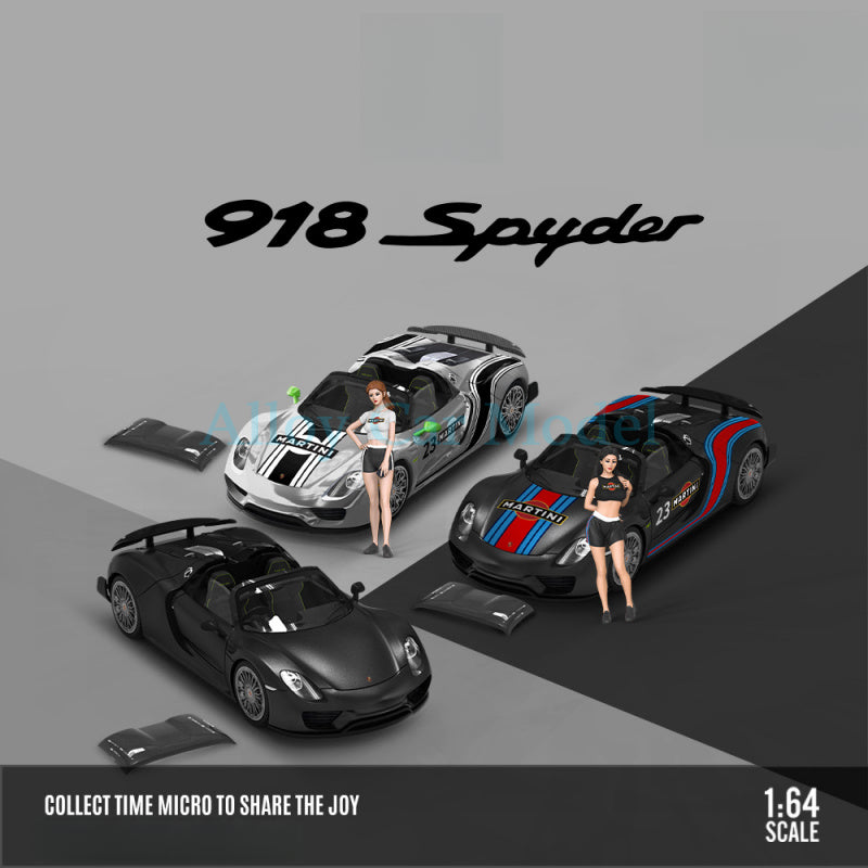 TimeMicro 1:64 Porsche 918 Spyder Martini Diecast Model MODCOLS
