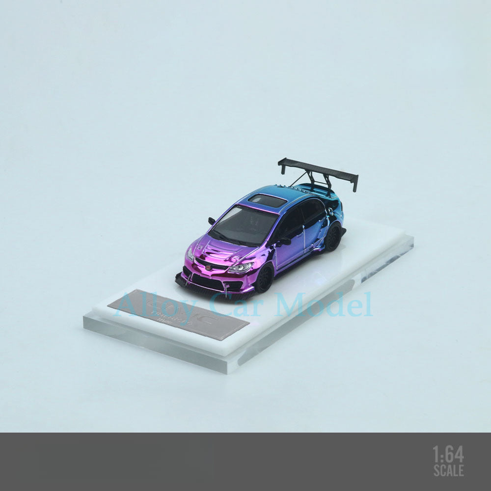 1:64 Honda Civic Modified Chrome Finish Die cast Alloy Car Model MODCOLS