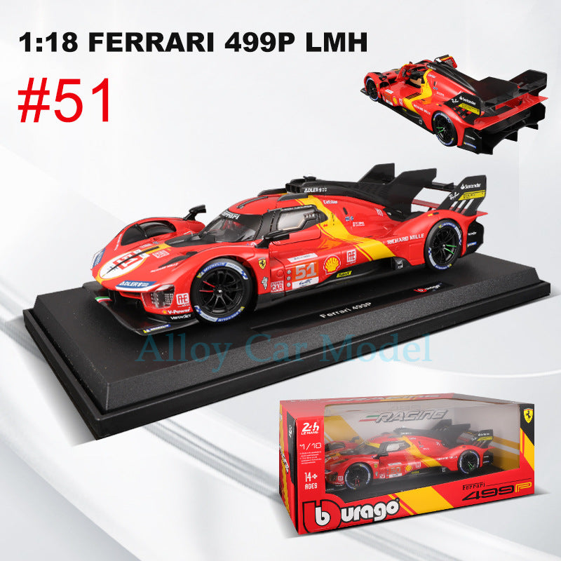 Bburago 1:18 Ferrari Le Mans 499P Ye Yifei No. 83 Die cast Car Model MODCOLS