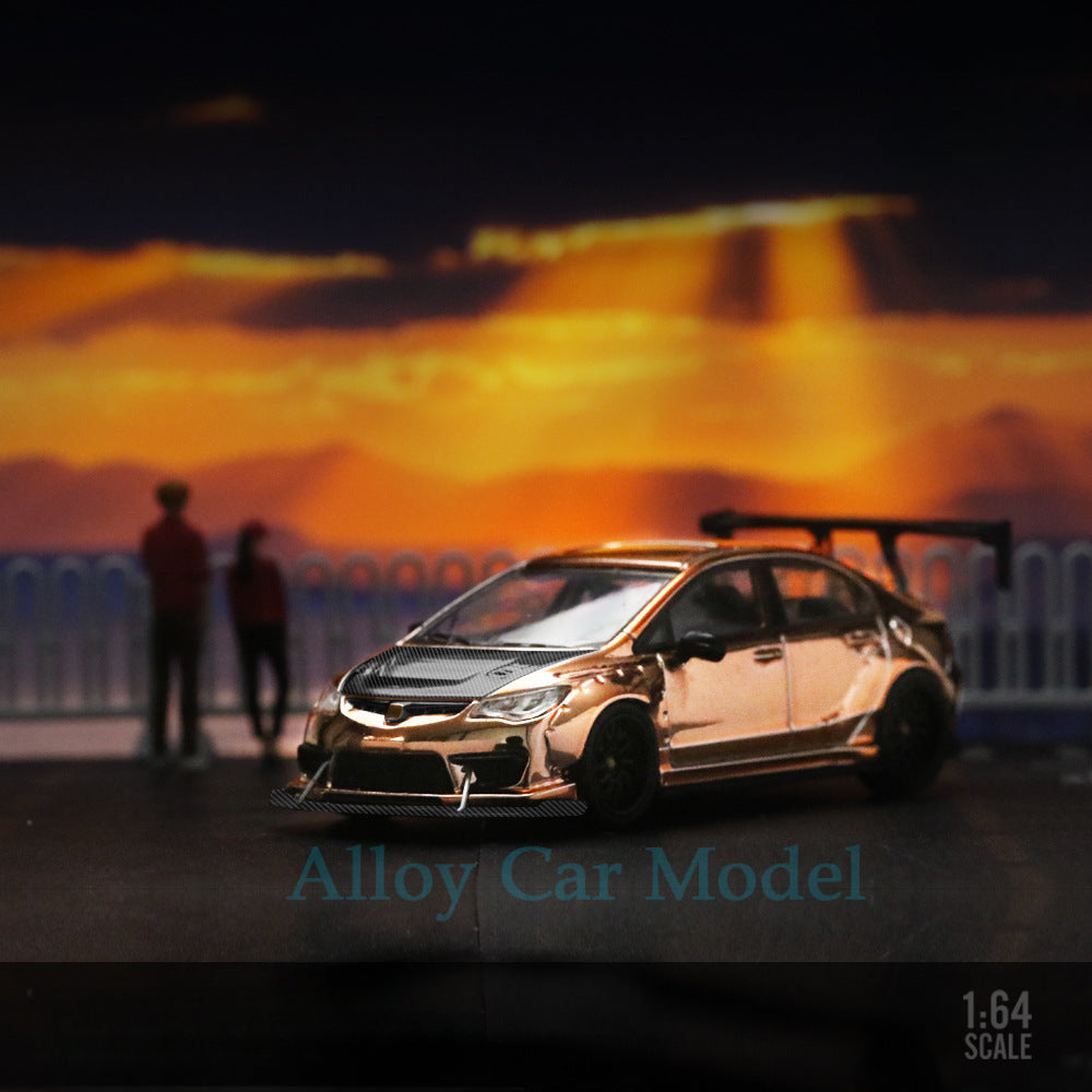 1:64 Honda Civic Modified Rose Gold & Dark Copper Die cast Alloy Car Model MODCOLS